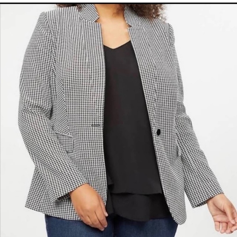 Lane Bryant houndstooth blazer